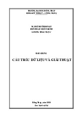 Bài giảng môn Cấu trúc dữ liệu và giải thuật | Đại học Đồng Tháp