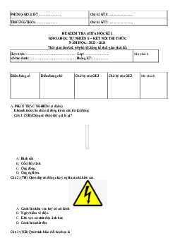 Đề thi giữa học kì 1 môn Khoa học tự nhiên 8 năm 2023 - 2024 sách KNTT - Đề 2