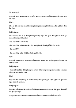 Hoạt động trải nghiệm 10: Lập kế hoạch học tập, rèn luyện theo định hướng nghề nghiệp | Kết Nối Tri Thức
