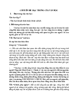 Chuyên đề: Đặc trưng của văn học | Đại học Sư Phạm Hà Nội