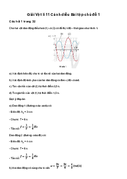 Giải Vật lí 11 Bài tập chủ đề 1 | Cánh diều