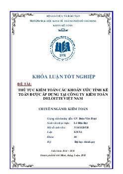 Khoá luận tốt nghiệp - Kiểm toán | Đại học Kinh tế TP.HCM