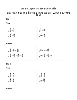 Giải Toán lớp 4 Bài 85: Luyện tập | Cánh diều