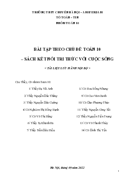 Bài tập theo chủ đề Toán 10 Kết Nối Tri Thức Với Cuộc Sống (tập 1)