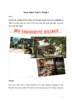 Giải Tiếng Anh 8 Unit 2: Project | Kết nối tri thức