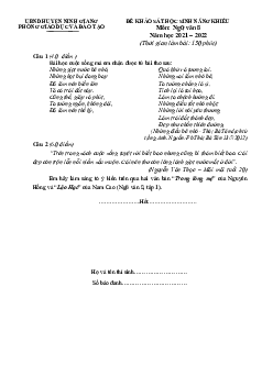 Đề khảo sát năng khiếu Văn 8 Phòng GD Ninh Giang 2021-2022 (có đáp án)