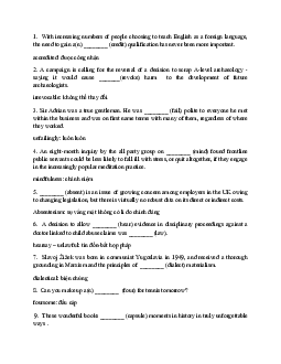 Word Form Practice For Nec ( có đáp án)