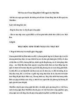 Bài 24: Thực hành Viết báo cáo về hoạt động kinh tế đối ngoại của Nhật Bản | Giải Địa lí 11 Cánh diều
