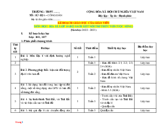 Kế hoạch giáo dục Địa Lí 10 Kết nối tri thức năm học 2022-2023