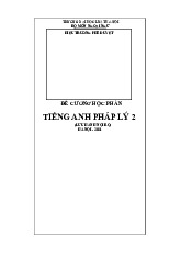 Đề cương học phần môn Tiếng Anh pháp lý | Trường Đại học Luật Hà Nội