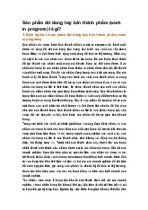 Sản phẩm dở dang hay bán thành phẩm (work in progress) là gì?