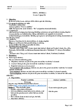Unit 4: U4L2A| Giáo án Tiếng Anh 2 sách i-Learn Smart Start (Cả năm)