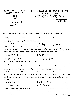 Đề kiểm tra giữa kì 1 Toán 11 năm 2019 – 2020 trường THPT Việt Đức – Hà Nội