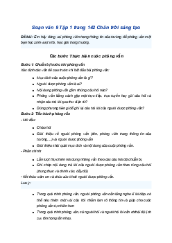 Soạn bài Thực hiện cuộc phỏng vấn | SGK Ngữ Văn 9 Chân trời sáng tạo (Tập 1)