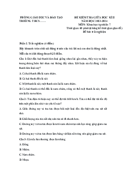 Đề thi giữa kì 2 Khoa học tự nhiên 7 - Đề 4 | Cánh diều năm 2024