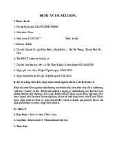 Bệnh án tai mũi họng | Trường Đại học Kinh Doanh và Công Nghệ Hà Nội