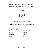 Báo cáo bài tập lớn môn Kỹ năng tạo lập văn bản | Học viện Công Nghệ Bưu Chính Viễn Thông