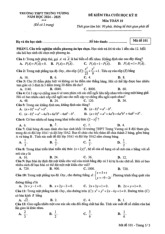 Đề cuối học kỳ 2 Toán 10 năm 2024 – 2025 trường THPT Trưng Vương – TP HCM