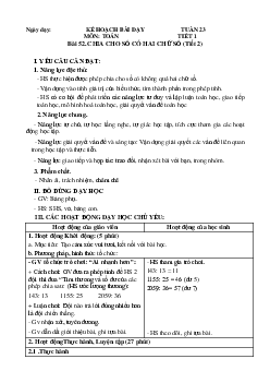 Giáo án Toán lớp 4 Tuần 23 | Chân trời sáng tạo