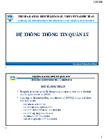 Bài giảng hệ thống thông tin quản lý | Trường Đại học Kinh tế Quốc Dân