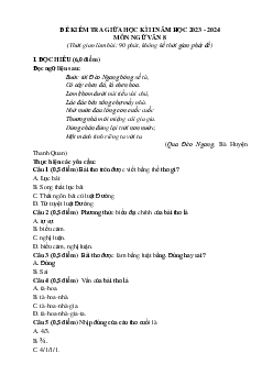 Đề thi giữa học kì 2 môn Ngữ văn 8 năm 2023 - 2024 sách Chân trời sáng tạo - Đề 2