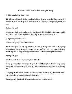 Giải SBT Hóa 9 bài 8