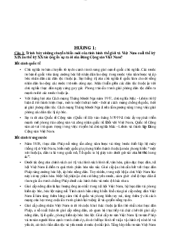Câu hỏi ôn tập lịch sử đảng