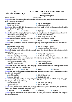 Đề thi thử THPT Quốc gia 2022 môn GDCD bám sát đề minh họa - Đề 2