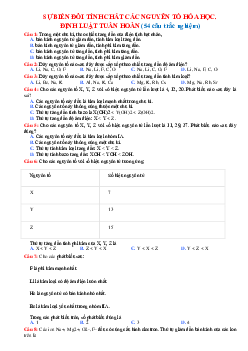 Bài tập trắc nghiệm sự biến đổi các tính chất nguyên tố hóa học Hóa 10(có đáp án)