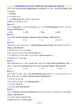 Ngân hàng câu hỏi trắc nghiệm môn Sinh học 9 (có đáp án)