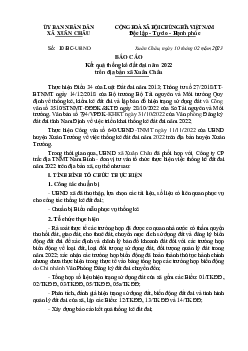 Báo cáo: Kết quả thống kê đất đai năm 2022 trên địa bàn xã Xuân Châu