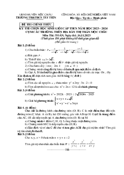 Đề thi HSG Toán THCS năm 2023 – 2024 trường TH&THCS Tây Tiến – Sơn La