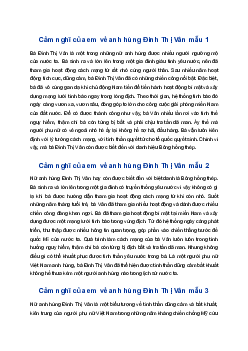 Viết một đoạn văn nêu cảm nghĩ về anh hùng Đinh Thị Vân | Tập làm văn 4