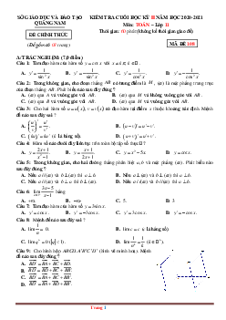 Đề thi hk2 toán 11 sở gd & đt quảng nam 2020-2021 có đáp án