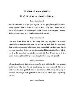 Tập làm văn lớp 2: Hãy viết 4 - 5 câu tả một đồ vật mà em yêu thích | Cách Diều