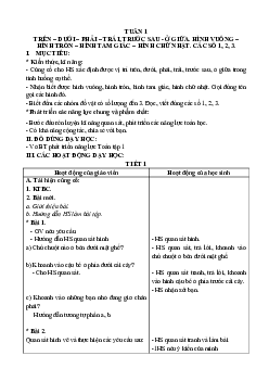 Giáo án môn Toán 1 - Tuần 1 | sách Cánh Diều (Cả năm)