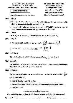 Đề thi giữa HK1 Toán 10 năm 2020 – 2021 trường THPT Nguyễn Công Trứ – TP HCM