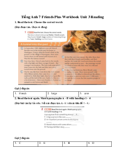 Tiếng Anh 7 Friends Plus Workbook Unit 3 Reading
