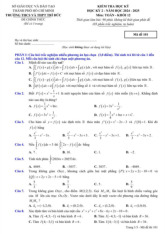 Đề học kỳ 2 Toán 12 năm 2024 – 2025 trường THCS&THPT Trí Đức – TP HCM