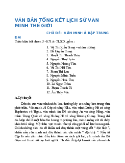 Văn bản tổng kết Lịch sử văn minh thế giới | Đại học Sư phạm Hà Nội