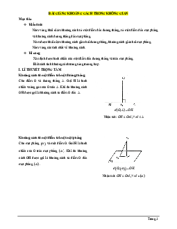 Bài giảng khoảng cách trong không gian
