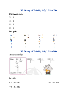 Giải SGK Toán lớp 3 trang 79 Luyện tập | Cánh Diều