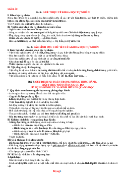 Bài giảng môn Khoa học tự nhiên lớp 6 cả năm