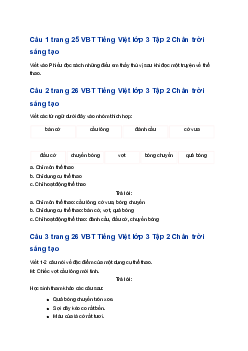 Giải Bài 1: Cuộc chạy đua trong rừng trang 25 VBT Tiếng Việt lớp 3 Tập 2 Chân trời sáng tạo