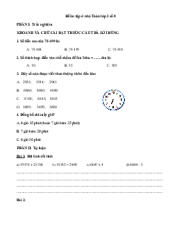 Đề ôn tập ở nhà Toán lớp 3 số 8