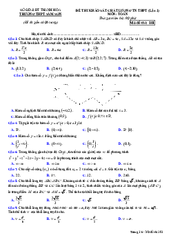 Đề khảo sát môn Toán TN THPT 2021 lần 1 trường THPT Sầm Sơn – Thanh Hóa