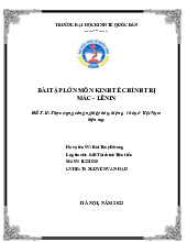 Tiểu luận kinh tế chính trị - Kinh tế Chính trị Mác-Lê Nin (KTCT01) | Đại học kinh tế quốc dân NEU