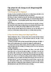 Cặp phạm trù cái chung và cái riêng trong triết học? Cho ví dụ