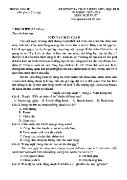 Đề thi giữa học kì 2 môn Ngữ văn 7 năm 2023 - 2024 sách CTST - Đề 6
