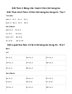 Giải Toán 3: Bảng chia 3 | Chân trời sáng tạo